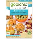 GoPicnic Ready-to-Eat Meals, Salmon + Crackers, 4.3-Ounce Boxes (Pack of 6)