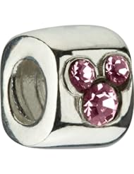 Authentic Chamilia Disney Charm "Gem Mickey - Pink CZ" DIS-500D