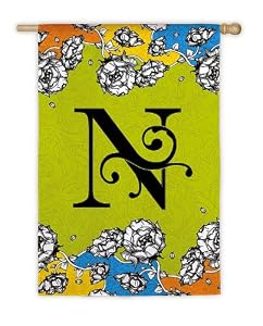 Gablecrest Monogram Silk Reflections Regular Size Flag - N