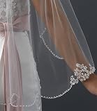 Wedding Bridal Veil, Vintage Pearl, 1 Layer Fingertip 442FW