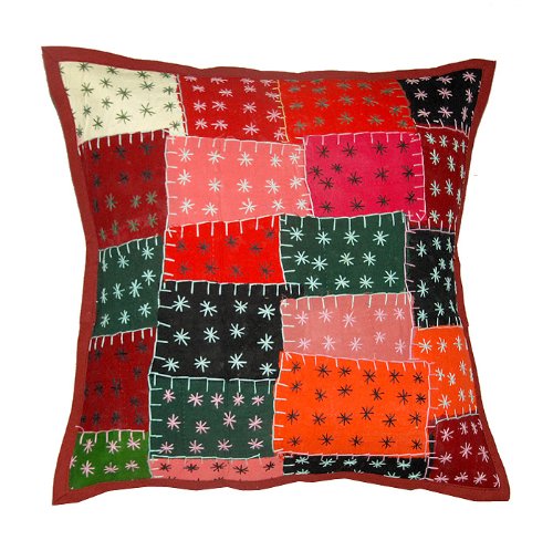 Traditional Cotton Cushion Covers with Patch Thread Embroidery Work