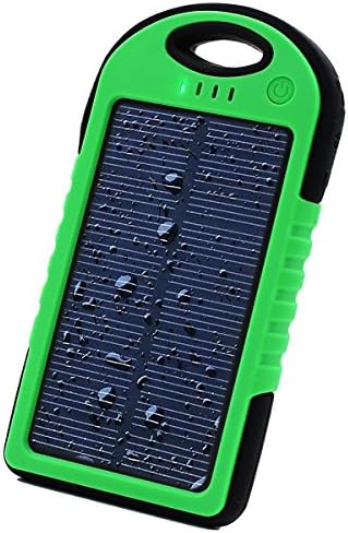 Docrooup Solar Charger - Portable Dual USB Output Solar Panel 5000mAh Waterproof/ Shockproof/ Dustproof Backup Power Bank for iPhone 6/ 6 Plus/ 5/ 5s/ 5c, Windows and Android Phones (Yellow)