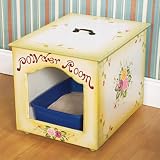 Pet Supplies : Wooden Powder Room Cat Litter Pan Box Cover