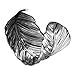 Merdia Fashionable Alloy Metal Arched Leaf Shaped Wide Arm Cuff Bangle Bracelet(Grey)