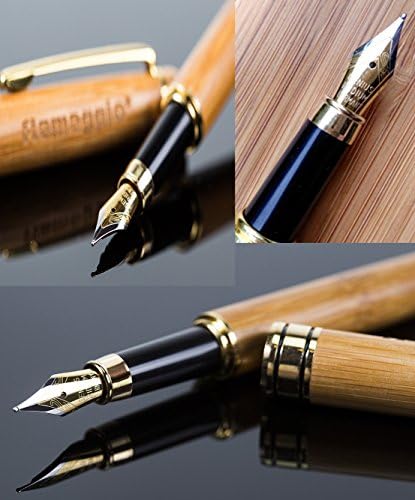 Fountain Pen 100% Natural Bamboo Wood - Impress with Special Gift of Vintage Collection - Free Ebook Included - You Get Antique writing fountain pens with case, ink refill converter and 100% Warranty