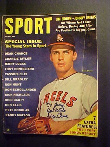 Dean Chance Los Angeles Angels Autographed April 1965 Sport Magazine