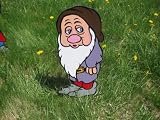 Lawn Art Figure Sleepy From Snow White & The Seven Dwarfs Handcrafted & Painted With Great Detail Metal Stakes & Wall Mount Included
