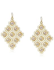 Devon Leigh Clear Cubic-Zirconia Diamond Shaped Chandelier Drop Earrings