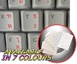 THAI KEYBOARD STICKERS WITH RED LETTERING ON TRANSPARENT BACKGROUND