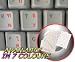 THAI KEYBOARD STICKERS WITH RED LETTERING ON TRANSPARENT BACKGROUND