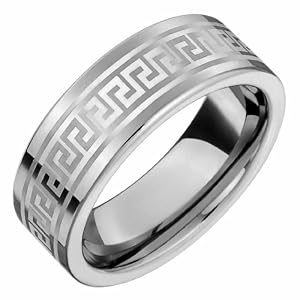 Exquisite Tungsten Carbide Ring Wedding Band with Celtic Design - Comfort Fit