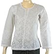 Cotton Womens Top Kurti Traditional Clothing of India Chikan Embroidery Size XS (ctop400)