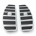 HTT Motorcycle Chrome Skull Zombie Rider Footboard Insert Kit- Traditional D Shape Fits TOURING FLHT FLT FLTR FLHR FLHS SOFTAIL FLSTC FLSTN FLSTF FLSTS