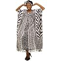 Polka Dot Dotted Caftan Kaftan with Matching Headwrap - Available in Black or Red