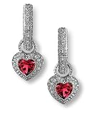Heart-Shaped Pave Diamond and Pink Tourmaline Earring Charms in yellow gold by Zasha Signature Jewelry