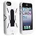 Iphone 5 Case Armor with Kickstand White skin+Black Rubber