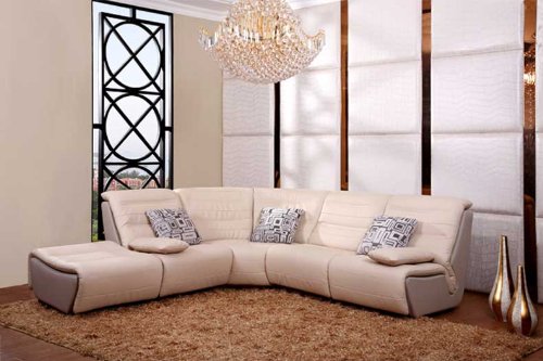 New 5pc Contemporary Leather Sectional Sofa, #BM-B314