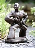 Oriental Samurai Garden Sculpture / Ornament - Rosewood