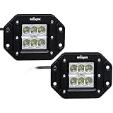 Nilight 2pcs 18w Flood Led Work Lights Jeep Light Bar Off Road Light Led Light Bar for SUV Boat 4x4 Jeep Truck Bumper,2 Years Warranty