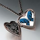 Exotic Blue Butterfly Pendant Necklace