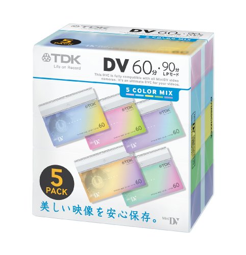 TDK mini DVテープ 60分 フレグランスカラー 5カラーミックス 5本パック DVM60CMX5A