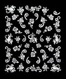 Sticker Glitter Ornamente Silber-Weiß