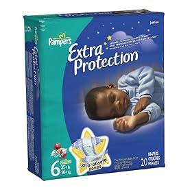 Pampers Extra Protection Nighttime Diapers, Super Pack, Size 5, 72 Count: Health &amp; Personal Care