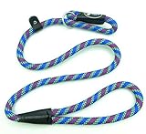Pet Cuisine Dog Leash Training Slip Lead Puppy Nylon Rope Adjustable Loop Collar Multi-colored Blue