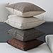 Jepeak Cotton Linen Blend Throw Pillow Cover Square Decorative Burlap Pillowcase Cushion Cover for Sofa - 24