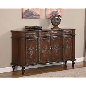 Powell Masterpiece Breakfront Serpentine End 3-Drawer, 4-Door Hall Chest