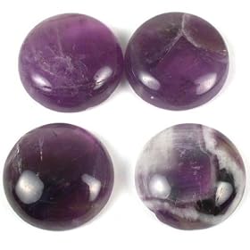 4 Amethyst Round Cabochons Jewelry Loose Gemstone 24mm by 
