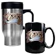 Philadelphia 76ers NBA Stainless Steel Travel Mug & Black Ceramic Mug Set - Primary Logo by Great American Products
