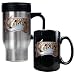 Philadelphia 76ers NBA Stainless Steel Travel Mug & Black Ceramic Mug Set - Primary Logo by Great American Products