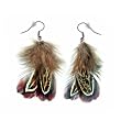 Trendy Natural Feather Earrings with Silver Hooks