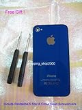 Iphone 4 Back Cover Housing, Blue Glass Battery Door, Replacement Back Hous ....