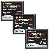 SanDisk 8 GB Extreme IV Compact Flash Memory Card - Pack of 3