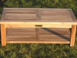 Teak Rectangular Fixed Coffee Table with Shelf