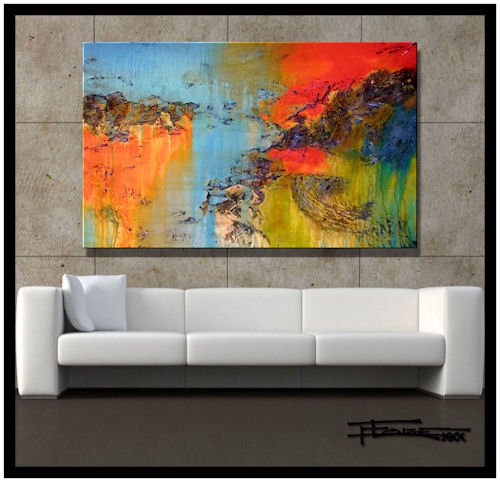 Modern Abstract Painting, Limited Edition Giclee on Canvas. Ready to Hang. xl 48 x 30 x 1.5 Direct from artist...ELOISExxx