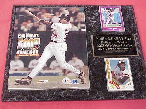 Orioles Eddie Murray 2 Card Collector Plaque 500 HR