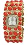 Kenneth Jay Lane Women's KJ4406-CO Swarovski  Crystal Accented Gold-Tone Coral Cabochon Link Watch