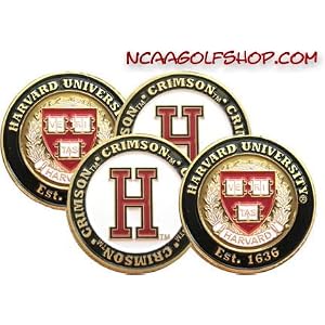(4) Harvard Crimson Golf Ball Markers