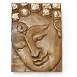 Exquisite Handmade Carved Wood Buddha Panel With Gold Leaf