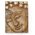 Exquisite Handmade Carved Wood Buddha Panel With Gold Leaf