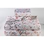 Dreamy Linens Asian Insipred Dragon and Red Peonies Print Twin XL Sheet Set