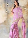 Indian Designer Purple Faux Georgette Belly Dance Dress Wrap Dress Saree Sari with Unstitched Blouse