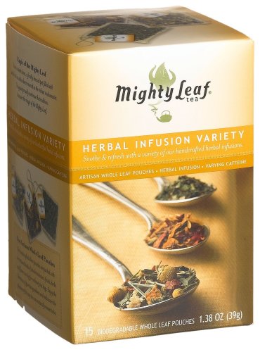 Mighty Leaf Tea, Herbal Tea Infusion Variety, Tea Bags, 15-Count Box, Biodegradable Whole... by Mighty Leaf