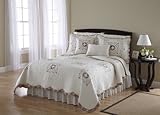 Pike Street Martha 100-Percent Cotton Pieced and Embroidered Quilt, Full/Queen