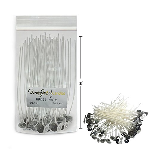Burning wick candles candle making wicks - large 8 inch 100 pack