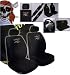 Car Truck SUV Pirate Jolly Roger Auto Accessory Interior Package - Low Back Seat Covers, Seat Belt Shoulder Pads & Steering Wheel Cover