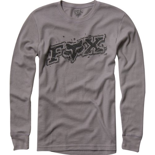 Fox Racing Sledgehammer Thermal Mens Long-Sleeve Racewear Shirt w/ Free B&F Heart Sticker Bundle - Grey / Large